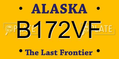 B172VF Alaska License Plate