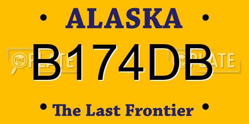 B174DB Alaska License Plate