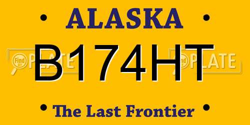 B174HT Alaska License Plate