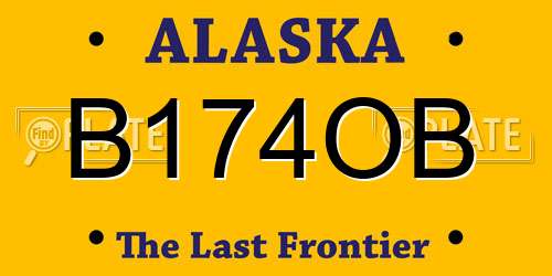 B174OB Alaska License Plate