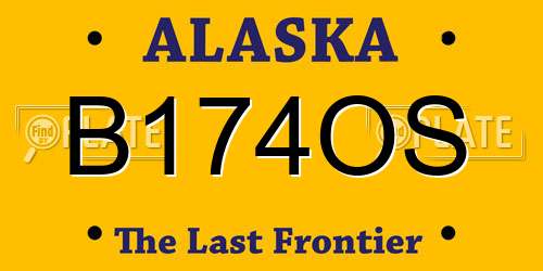 B174OS Alaska License Plate