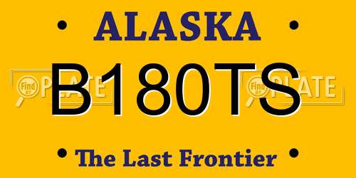 B180TS Alaska License Plate