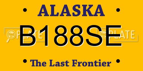 B188SE Alaska License Plate