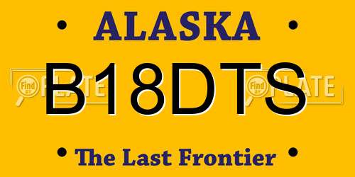 B18DTS Alaska License Plate