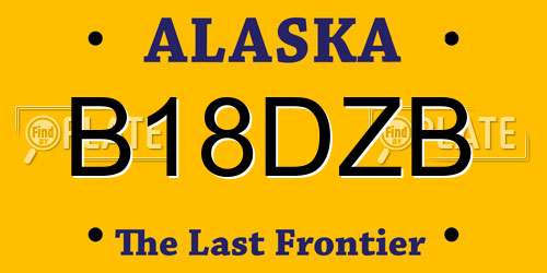 B18DZB Alaska License Plate