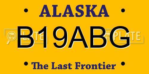 B19ABG Alaska License Plate