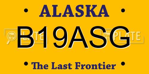 B19ASG Alaska License Plate