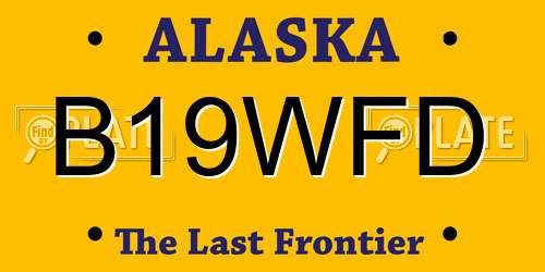 B19WFD Alaska License Plate