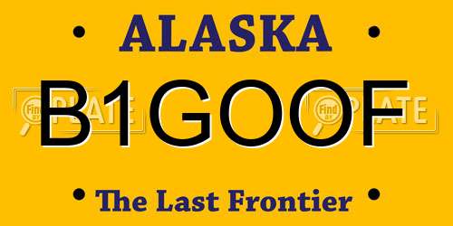 B1GOOF Alaska License Plate