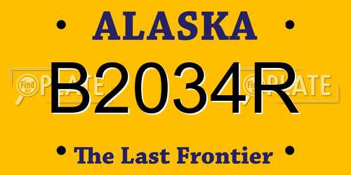 B2034R Alaska License Plate