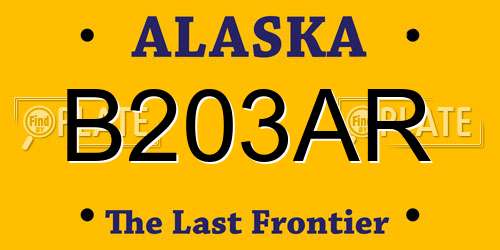 B203AR Alaska License Plate