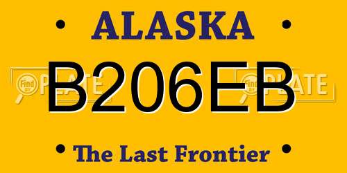 B206EB Alaska License Plate
