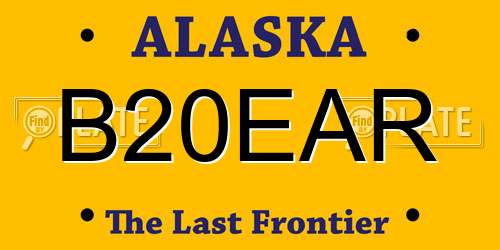 B20EAR Alaska License Plate