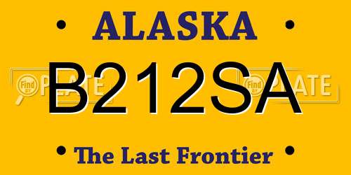 B212SA Alaska License Plate