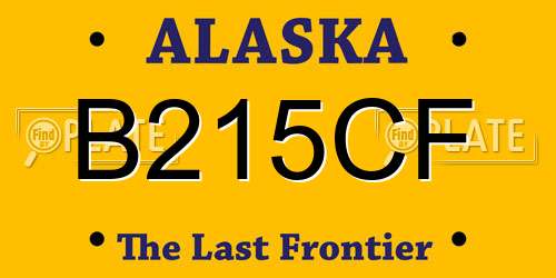 B215CF Alaska License Plate