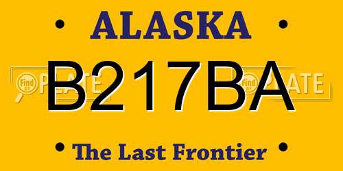 B217BA Alaska License Plate