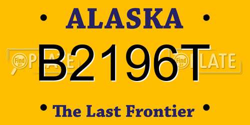 B2196T Alaska License Plate