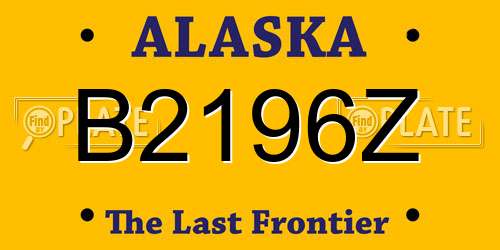 B2196Z Alaska License Plate