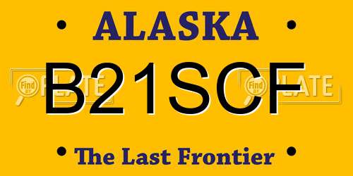 B21SCF Alaska License Plate