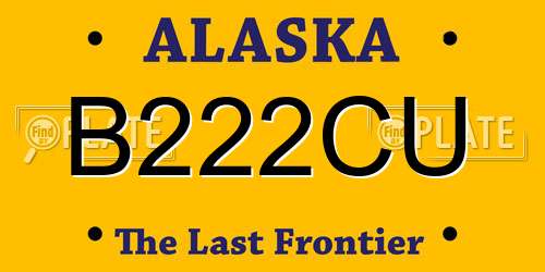 B222CU Alaska License Plate