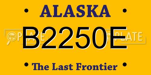 B2250E Alaska License Plate