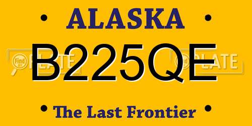 B225QE Alaska License Plate