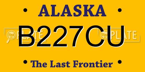 B227CU Alaska License Plate