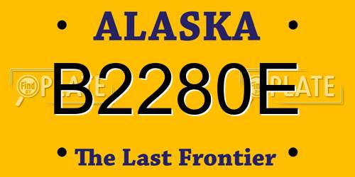 B2280E Alaska License Plate