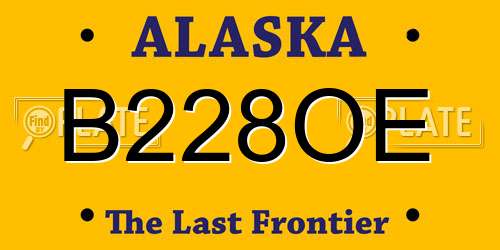 B228OE Alaska License Plate