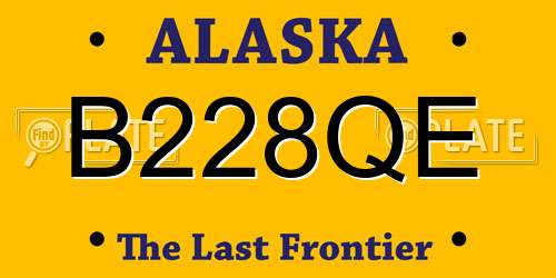 B228QE Alaska License Plate