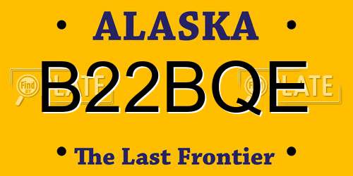 B22BQE Alaska License Plate