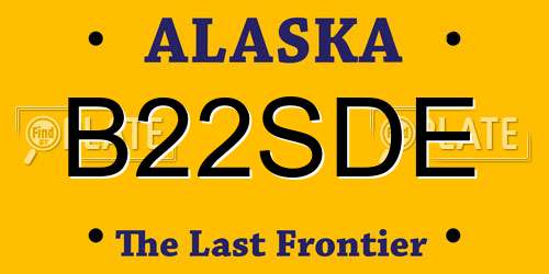 B22SDE Alaska License Plate
