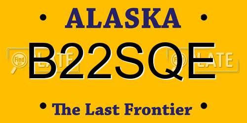 B22SQE Alaska License Plate