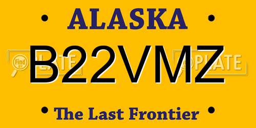 B22VMZ Alaska License Plate