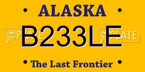 B233LE Alaska License Plate
