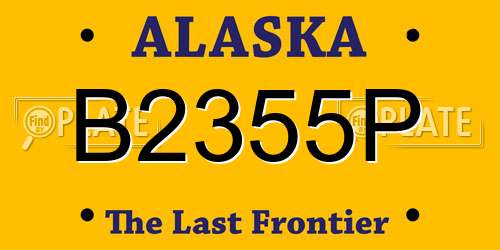 B2355P Alaska License Plate