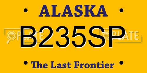 B235SP Alaska License Plate