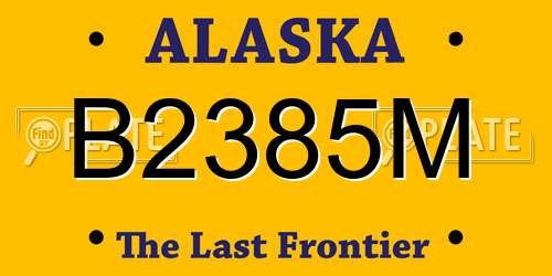 B2385M Alaska License Plate