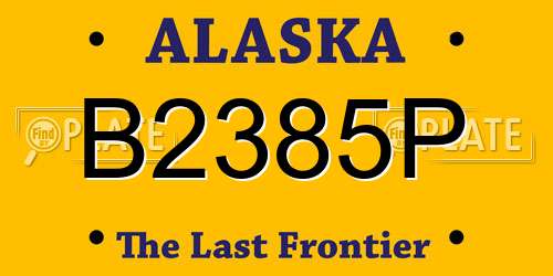 B2385P Alaska License Plate