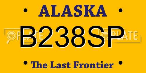 B238SP Alaska License Plate
