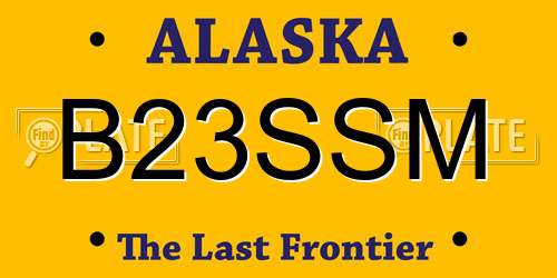 B23SSM Alaska License Plate