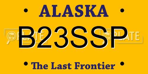 B23SSP Alaska License Plate