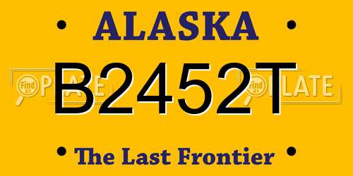 B2452T Alaska License Plate