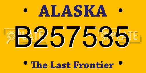 B257535 Alaska License Plate
