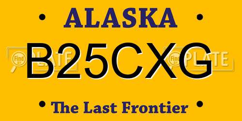 B25CXG Alaska License Plate