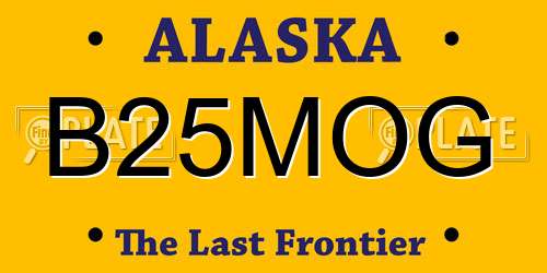 B25MOG Alaska License Plate