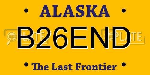 B26END Alaska License Plate