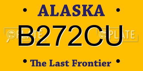 B272CU Alaska License Plate