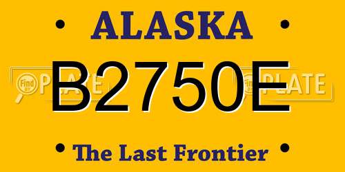 B2750E Alaska License Plate