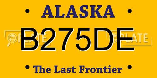 B275DE Alaska License Plate